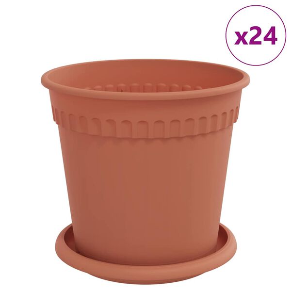 vidaXL Pl&ouml;ntupottar 24 pcs Ekkert Rautt &Oslash; 17 x 14 cm Plast