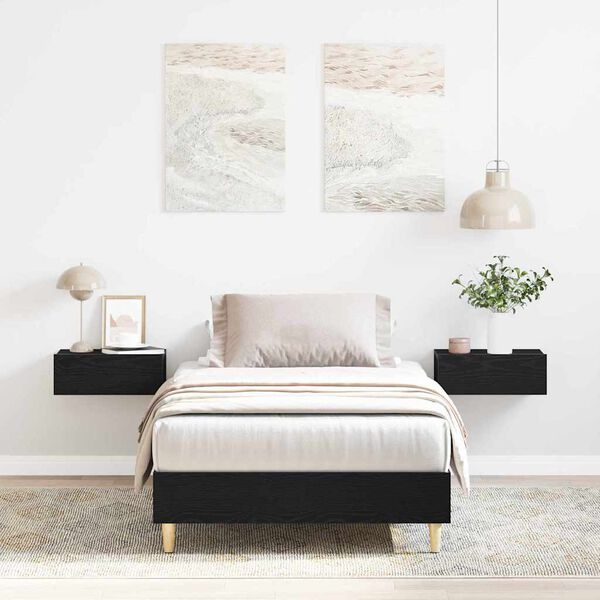 vidaXL Ramsv&iacute;k Sv&ouml;rt eik 90 x 190 cm Samsettur vi&eth;ur