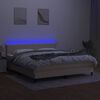 vidaXL H&oacute;lfa&eth; Springr&uacute;m me&eth; D&yacute;nu&LED kremi 180x200cm Tauefni