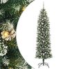 vidaXL Gervi mj&oacute; j&oacute;latr&eacute; me&eth; 300 LED me&eth; standi Gr&aelig;nn og hv&iacute;tur 240 cm