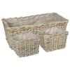 vidaXL Pl&ouml;ntuvagn me&eth; geymslu 3 pcs Gr&aacute;r Kubu rattan
