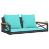 vidaXL R&oacute;lubekkur me&eth; Sessum Svartur 109x62x40 cm P&oacute;l&yacute;rattan