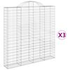 vidaXL Bogadreginn Grj&oacute;tkassi 3 stk. 200x30x200/220 cm Sinkh&uacute;&eth;a&eth; J&aacute;rn
