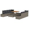 vidaXL Gar&eth;s&oacute;fa sett me&eth; p&uacute;&eth;i me&eth; geymslu 11 pcs Gr&aacute;r Poly rattan