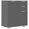 vidaXL Skenkur H&aacute;glansandi Gr&aacute;r 71x35x80 cm Samsettur Vi&eth;ur