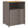 vidaXL Cabinet me&eth; hillu Gr&aacute;r 70 x 50 x 87 cm P&oacute;l&yacute;ester og Roly Rattan