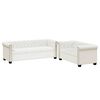 vidaXL Chesterfield 3-Seater Artificial Leather White