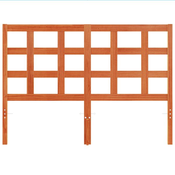 vidaXL Höfðagafl Vaxbrúnn 135 cm Gegnheil Fura