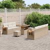 vidaXL Gar&eth;s&oacute;fa sett me&eth; p&uacute;&eth;i 13 pcs Beige og krem p&oacute;l&yacute;rattan