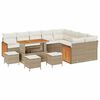 vidaXL Gar&eth;s&oacute;fa sett me&eth; p&uacute;&eth;i 13 pcs Beige og krem