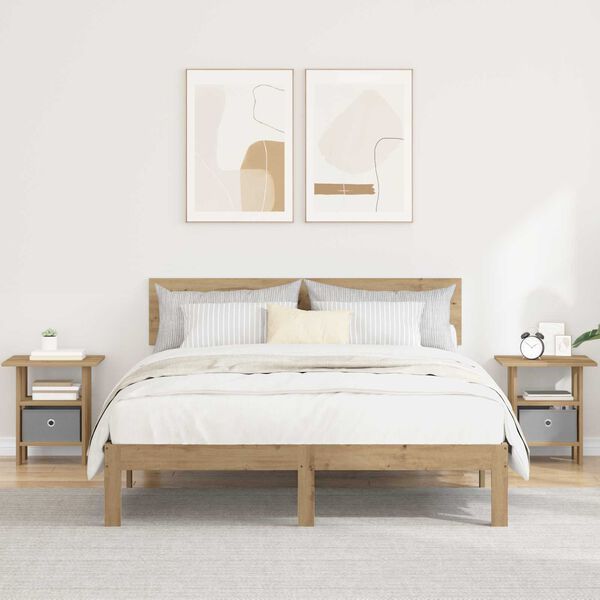 vidaXL N&aacute;ttbor&eth; 2 pcs Artisan Eik 41 x 40 x 45 cm Samsettur vi&eth;ur