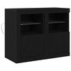 vidaXL LED Hli&eth;arsk&aacute;pur 2 pcs Svartur Eik 41 x 37 x 67 cm