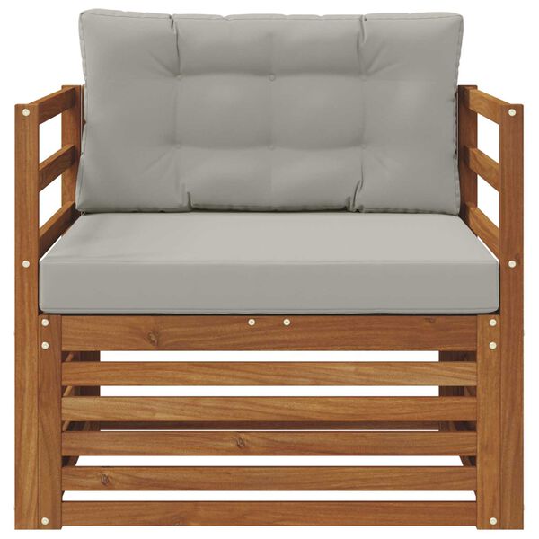 vidaXL &Uacute;ti s&oacute;fasett Solid Akas&iacute;uskei&eth; og P&oacute;lyester N&aacute;tt&uacute;rulegur