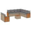 vidaXL 10 Hluta Gar&eth;s&oacute;fasett me&eth; Sessum Drappa&eth; P&oacute;l&yacute;rattan