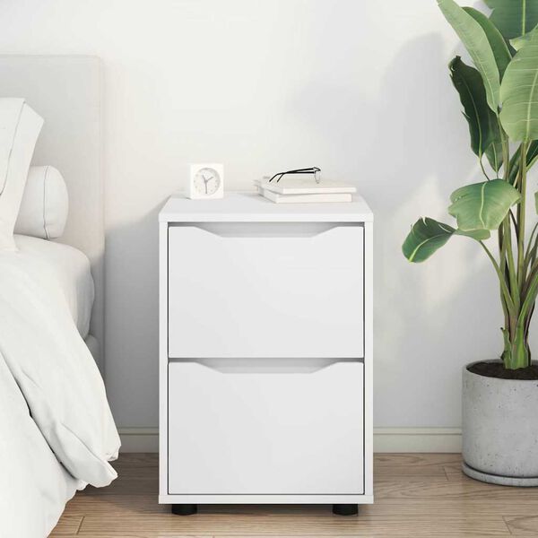 vidaXL Geymslusk&aacute;pur Hv&iacute;tt 40 x 48 x 57 cm Samsettur vi&eth;ur