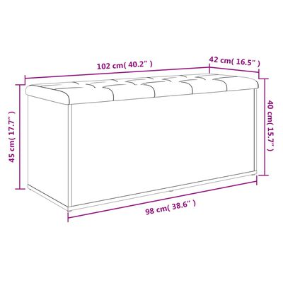 vidaXL Geymslubekkur Hvítur 102x42x45 cm Samsettur Viður