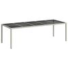 vidaXL Gar&eth;bor&eth; Hv&iacute;tt 250x100x75 cm P&oacute;l&yacute;rattan og Hert Gler