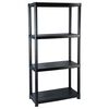 vidaXL Geymsluhilla 4 Hillur Sv&ouml;rt 61 x 30,5 x 130 cm Plast