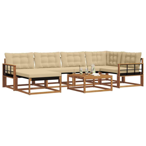 vidaXL &Uacute;ti s&oacute;fasett 19 pcs N&aacute;tt&uacute;rulegt og B&eacute;ig Hrein akas&iacute;utr&eacute;