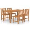 vidaXL 5 hluta Gar&eth;bor&eth;stofusett 160x80 cm &uacute;r gegnheilu teakvi&eth;i