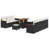 vidaXL Gar&eth;s&oacute;fa sett 10 pcs Svartur p&oacute;l&yacute;rattan