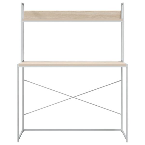 vidaXL T&ouml;lvubor&eth; Hv&iacute;tt og Eikarlita&eth; 110x60x138 cm Samsettur Vi&eth;ur