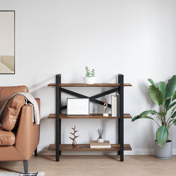 vidaXL Hilla Rau&eth;-eik 100 x 33,5 x 102 cm Samsettur vi&eth;ur