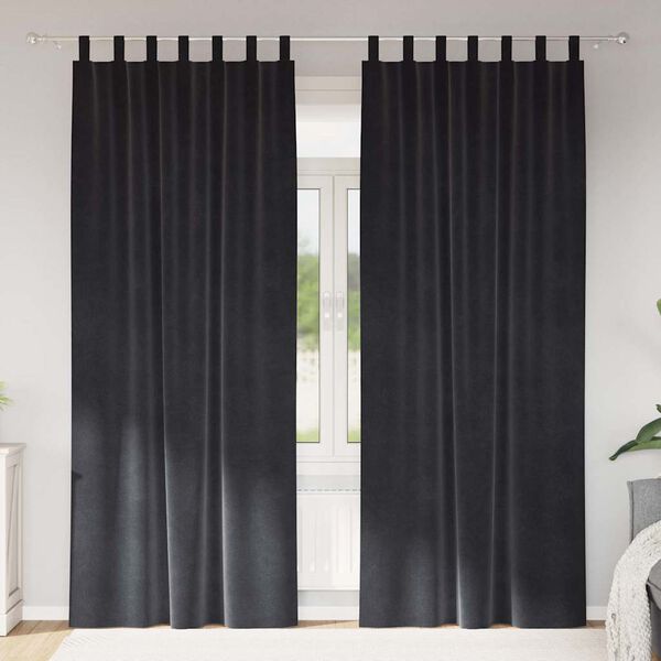 vidaXL Myrkratj&ouml;ld 2 pcs D&ouml;kk gr&aacute; 140 x 225 cm Flauel