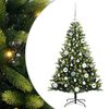 vidaXL Listilega Samanbrj&oacute;ta J&oacute;latr&eacute; 150 LED lj&oacute;s Gr&aelig;nn 120 cm