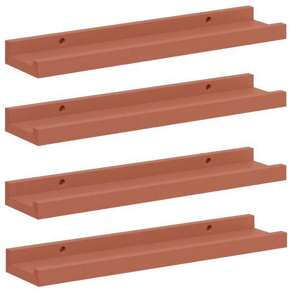vidaXL Vegghylla me&eth; hillu 4 pcs Rau&eth;ur 40 x 9 x 3 cm Samsettur vi&eth;ur