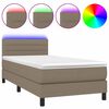 vidaXL H&oacute;lfa&eth; Springr&uacute;m me&eth; D&yacute;nu og LED M&oacute;gr&aacute;r 80x200cm Tauefni