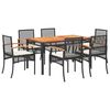 vidaXL 7 Hluta Gar&eth;bor&eth;stofusett me&eth; Sessum Svart P&oacute;l&yacute;rattan