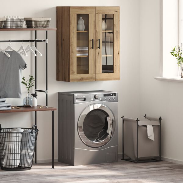 vidaXL Vi&eth;beinteyfla Artisan Eik 69,5 x 34 x 90 cm Samsettur vi&eth;ur