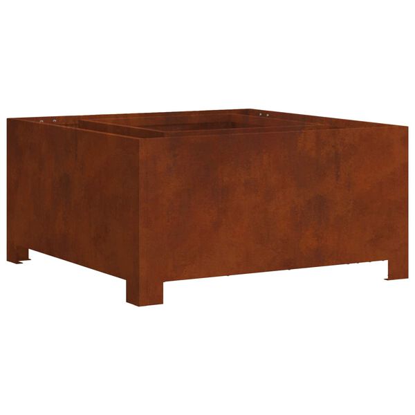 vidaXL Eldurn Br&uacute;nn 80 x 80 x 40 cm Ve&eth;ra&eth; st&aacute;l