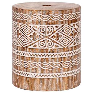 vidaXL S&oacute;lhl&iacute;farf&oacute;tur Hv&iacute;tur &thorn;vegin &Oslash;34 x 40 cm Solid vi&eth;ur