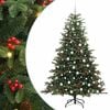 vidaXL Gervi j&oacute;latr&eacute; me&eth; 300 LED Gr&aelig;nn 210 cm PVC, Metall og Plastefni