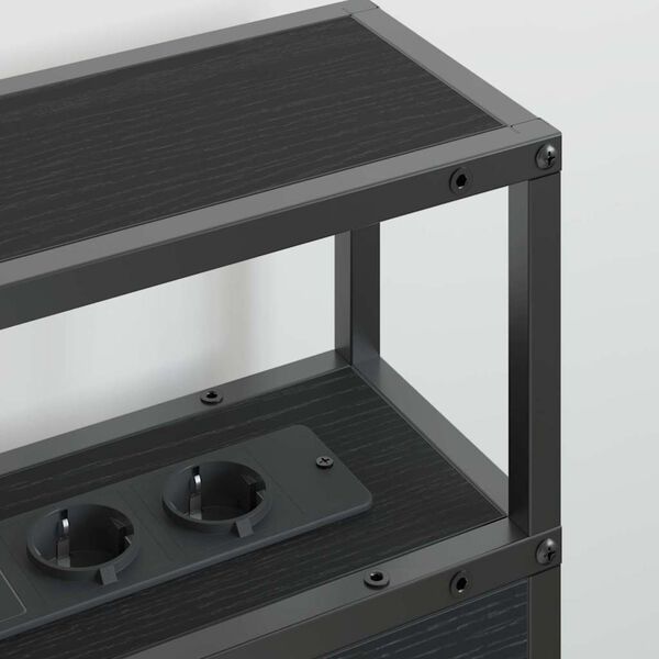 vidaXL Geymslu h&ouml;f&eth;ah&ouml;gg me&eth; hillu Sv&ouml;rt eik 135 cm Samsettur vi&eth;ur