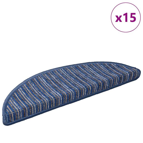 vidaXL Sj&aacute;lfklemmdu stiga mottur 15 pcs Bl&aacute;r 56 x 17 x 3 cm