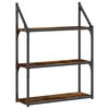 vidaXL 3-h&aelig;&eth;a Vegghilla Reyklitu&eth; Eik 60x21x78,5 cm Samsettur Vi&eth;ur