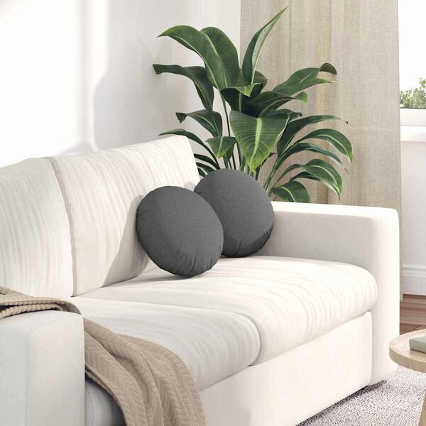 vidaXL Setjp&uacute;&eth;ar 2 pcs D&ouml;kk gr&aacute; &Oslash;30 x 13 cm d&uacute;kur