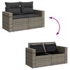 vidaXL Gar&eth;s&oacute;fa sett me&eth; p&uacute;&eth;i 17 pcs Gr&aacute;r p&oacute;l&yacute;rattan