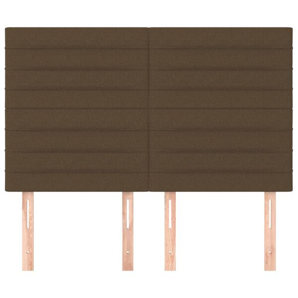 vidaXL H&ouml;fu&eth;gafl d&ouml;kkbr&uacute;nn 144x5x118/128 cm &uacute;r efni