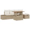 vidaXL Gar&eth;s&oacute;fa sett 6 pcs Drapplita&eth;ur p&oacute;l&yacute;rattan