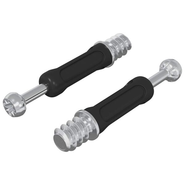 vidaXL L&aelig;singaskr&uacute;fa 2 pcs Silfur og Black M6 x 40 mm M&aacute;lmur