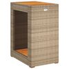 vidaXL Garðborð með Viðarplötu Drappaður 60x40x75 cm Pólýrattan