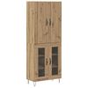 vidaXL H&aacute;bor&eth; 2 pcs Artisan Eik V&eacute;lunninn vi&eth;ur og gler