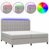 vidaXL H&oacute;lfa&eth; Springr&uacute;m me&eth; D&yacute;nu&LED Lj&oacute;sgr&aacute;tt 200x200 cm Efni