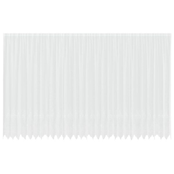 vidaXL Garnogard&iacute;na me&eth; gluggatj&ouml;ldum Bl&oacute;m Hv&iacute;tt 260x750cm P&oacute;l&yacute;ester