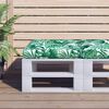 vidaXL Púði fyrir Pallettusófa Laufamynstur 58x58x10 cm Tauáklæði