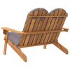 vidaXL Adirondack Garðbekkur með Púðum 126 cm Gegnheill Akasíuviður